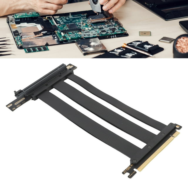 PCI E 4.0 X16 High Speed Flexible Extender Card, PCI Express 4.0 X16 GPU Riser Cable with Cable Protector for RTX 4090 Ti 8900 XT Gaming AI Applications