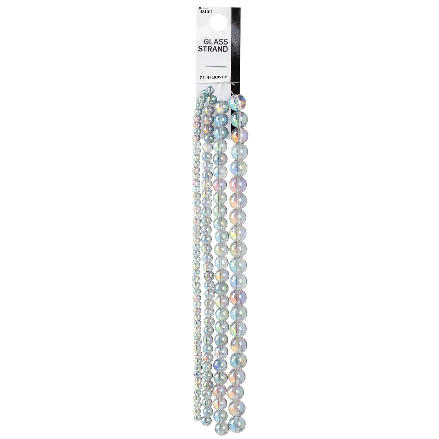 (2 pack) CousinDIY Round Glass Bead Strand in Multi Sizes, 7.5 in/Strand, AB Green, 135 Piece, Model 69992000