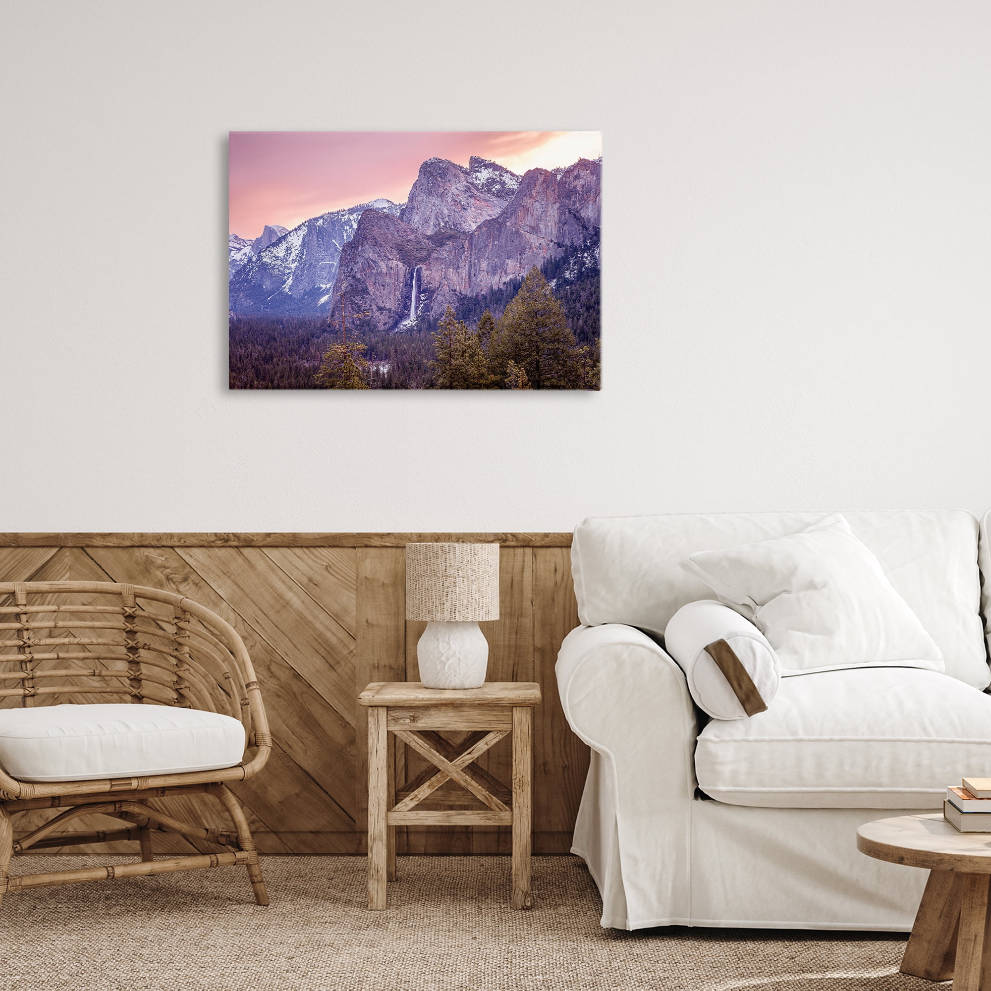 Stupell Industries Majestic Mountain Waterfall Sunset Canvas Wall Art, design by Shelley Carlisle