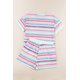 thumbnail image 2 of ABPHQTO Conjunto de camiseta y shorts enrollables de rayas multicolor para mujer, 2 of 5
