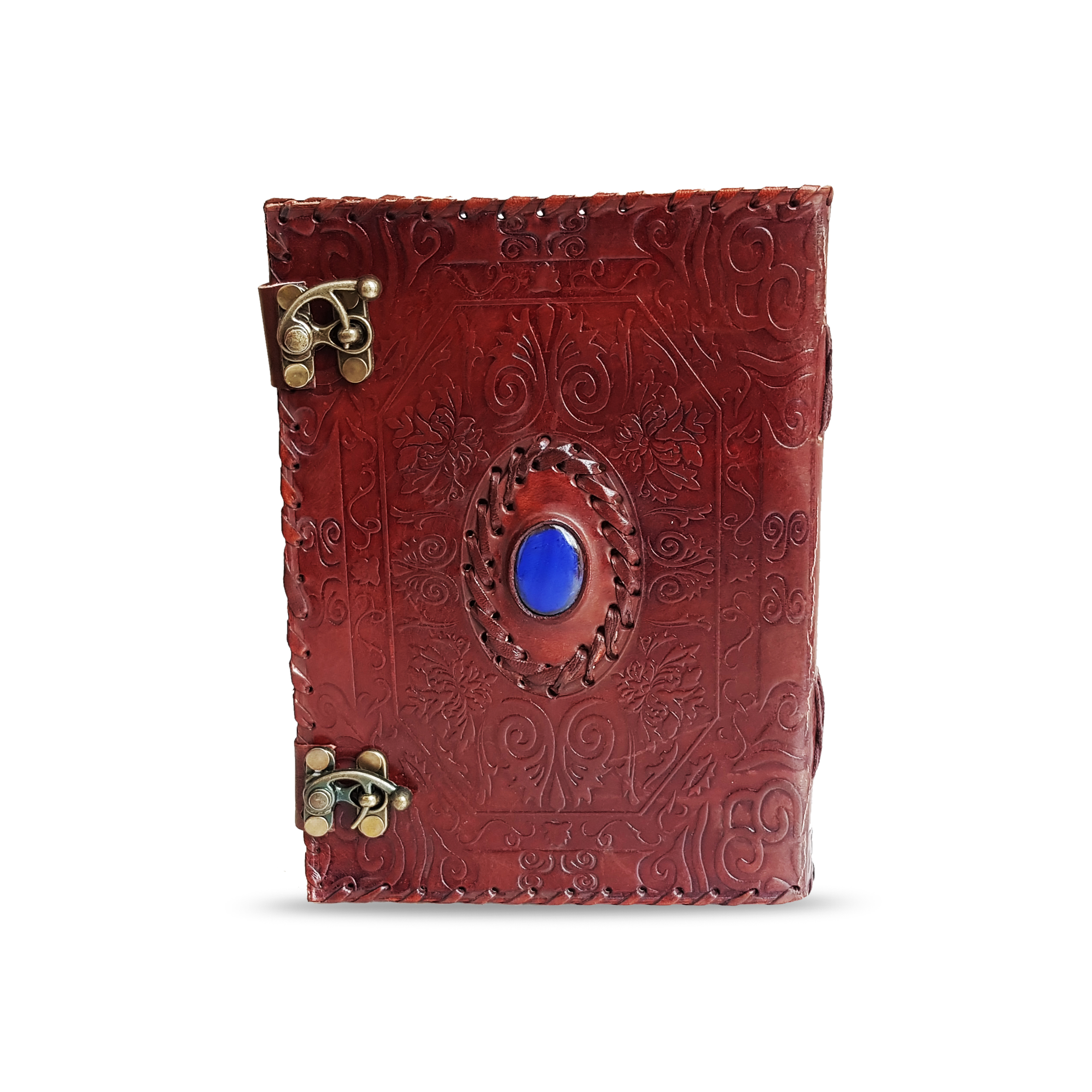 Jaald 8" Leather Journal stone Notebook Handmade Sketchbook Book Of Shadows Writing Pad Blank Notebook Handmade Notepad For Men & Women Sketchbook Travel Diary To Write Book Of Shadows Grimoire