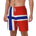 thumbnail image 5 of Men's 2 in 1 Swim Trunks with Compression Liner Norwegian Flag Quick Dry Beach Shorts, 5 of 6