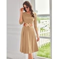 thumbnail image 3 of Vestido de verano GRACE KARIN 2025 Casual Manga 3/4 A-line S Khaki, 3 of 6