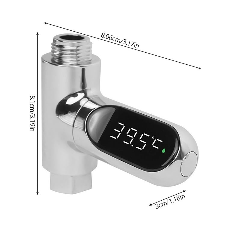 Shower Thermometer Digital Display 360°Rotating Screen Baby Bath Water Thermometer Celsius/Fahrenheit Display for Home Kitchen Bathroom