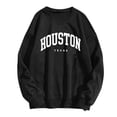 thumbnail image 5 of Houston Texas Sweatshirt for Women Long Sleeve Loose Casual Crewneck Sweatshirts Fall Winter Pullover Tops, 5 of 6