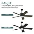 thumbnail image 6 of XAUJIX Ceiling Fan with Light and Remote Control, Modern Flush Mount Ceiling Fan 52 '' 6-Speed Reversible DC Motor 5 Wood Fan Blades Retro Pine/Black, 6 of 13