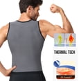 thumbnail image 5 of LALAMELON Sauna Vest for Men Waist Trainer Vest with Zipper Workout Sauna Suit with Adjustable Waist Trimmer Belt, 5 of 6