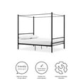 Mainstays Metal Canopy Bed, Queen, Black