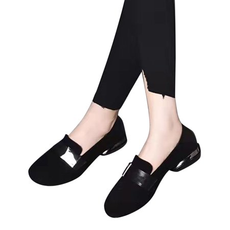 

NECHOLOGY Women Casual Shoes for Work Frosted Comfortable Women s Shoes Women s Shoes Thick heeled Women Sandals Size 8 Black 7