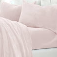 thumbnail image 3 of Great Bay Home Solid Velvet Plush Warm and Cozy Fleece Sheet Set  (Twin, Blush Pink), 3 of 6
