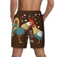 thumbnail image 4 of Daiia Rooster And Chicken Mens Swim Trunks Swim Shorts Quick Dry Swim Shorts with Mesh Lining Pockets-Small, 4 of 9