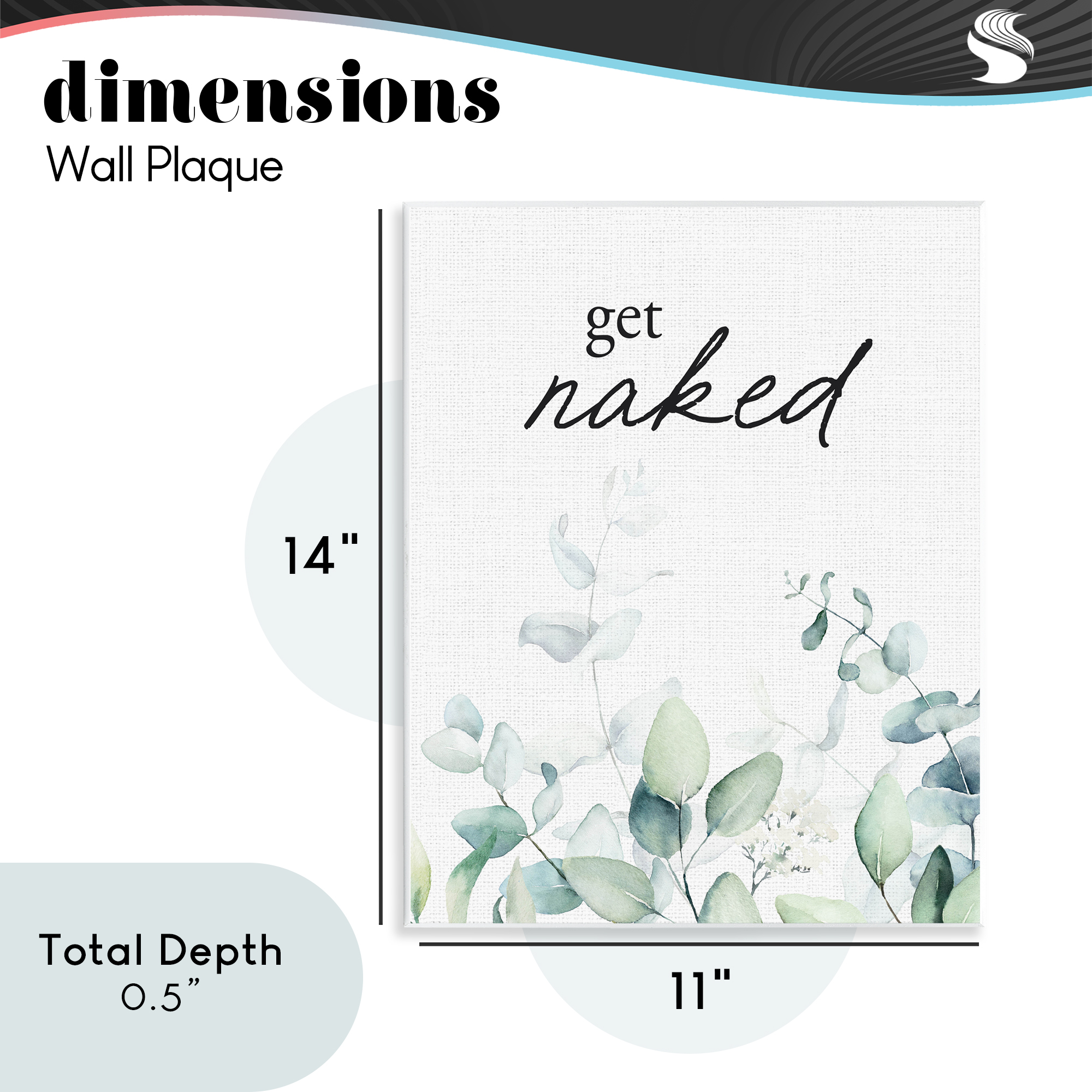 Get Naked Minimal Herbs Wall Plaque Art, design by Lettered and Lined