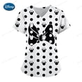 thumbnail image 1 of Pocket Nursing Scrub Uniform Ladies V-neck Care Workers Nurse Working Medical Uniforms Blouse Disney Mickey Mouse Print Tops4XL Gao Jinjia LED, 1 of 2