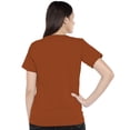 thumbnail image 3 of eloria Women's T-Shirt V-Neck Half Sleeve Casual Top Saffron, 3 of 6