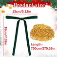 thumbnail image 3 of Yeuimy Christmas Gift Bow,Long Tail Velvet Gold Chain Bow,Vintage Bow Ornaments,Green Velvet Bow For Tree,Xmas Bow Decorations For Wine Bottle Decor,Xmas Decor Garland Bows,Xmas Tree Decorations Bows, 3 of 5