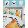 thumbnail image 3 of Quilts Queen Size Bedding Set, Watercolor Rooster Reversible Summer Quilt 3 Pieces, Farmhouse Colorful Flowers Herbs Lightweight Bedspreads Coverlets with 2 Pillow Shams for All Seasons, 3 of 5