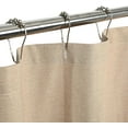 thumbnail image 5 of Linen Button Farmhouse Camel Shower Curtain,Bowknot,Linen and Cotton Woven Fabric,Pleated Brown Stripe,Country Style,72x72 in, 5 of 13