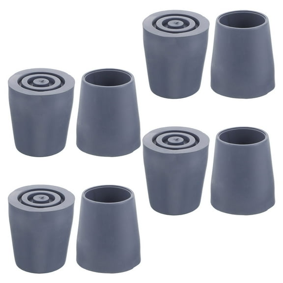 TABLZONE 8Pcs Shower Chair Leg Caps Rubber Foot Covers in Grey Antislip Design for Stability and Floor Protection