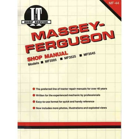 Massey Ferguson Shop Manual Models Mf3505 Mf3525 & Mf3545