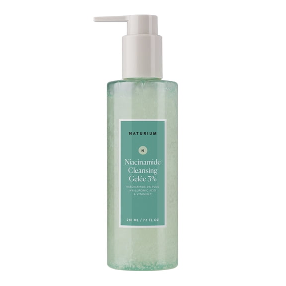 Naturium Niacinamide Cleansing Gelée 3% Plus Hyaluronic Acid & Vitamin C, Gentle & Smoothing Face Wash, 7.1 fl oz