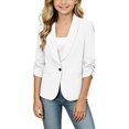 thumbnail image 5 of CPNG Girls' Cropped Blazer Casual and Elegant Loose Suit Jacket Kids School Uniform Lightweight Slim Fit Jacket, 5 of 9