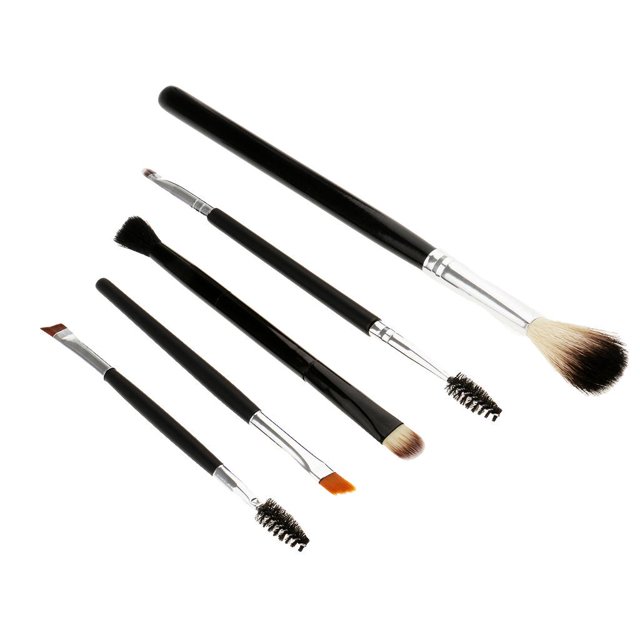 5pcs Cepillos de Maquillaje de 2 Cabeza de Ojos de Labio en Polvos