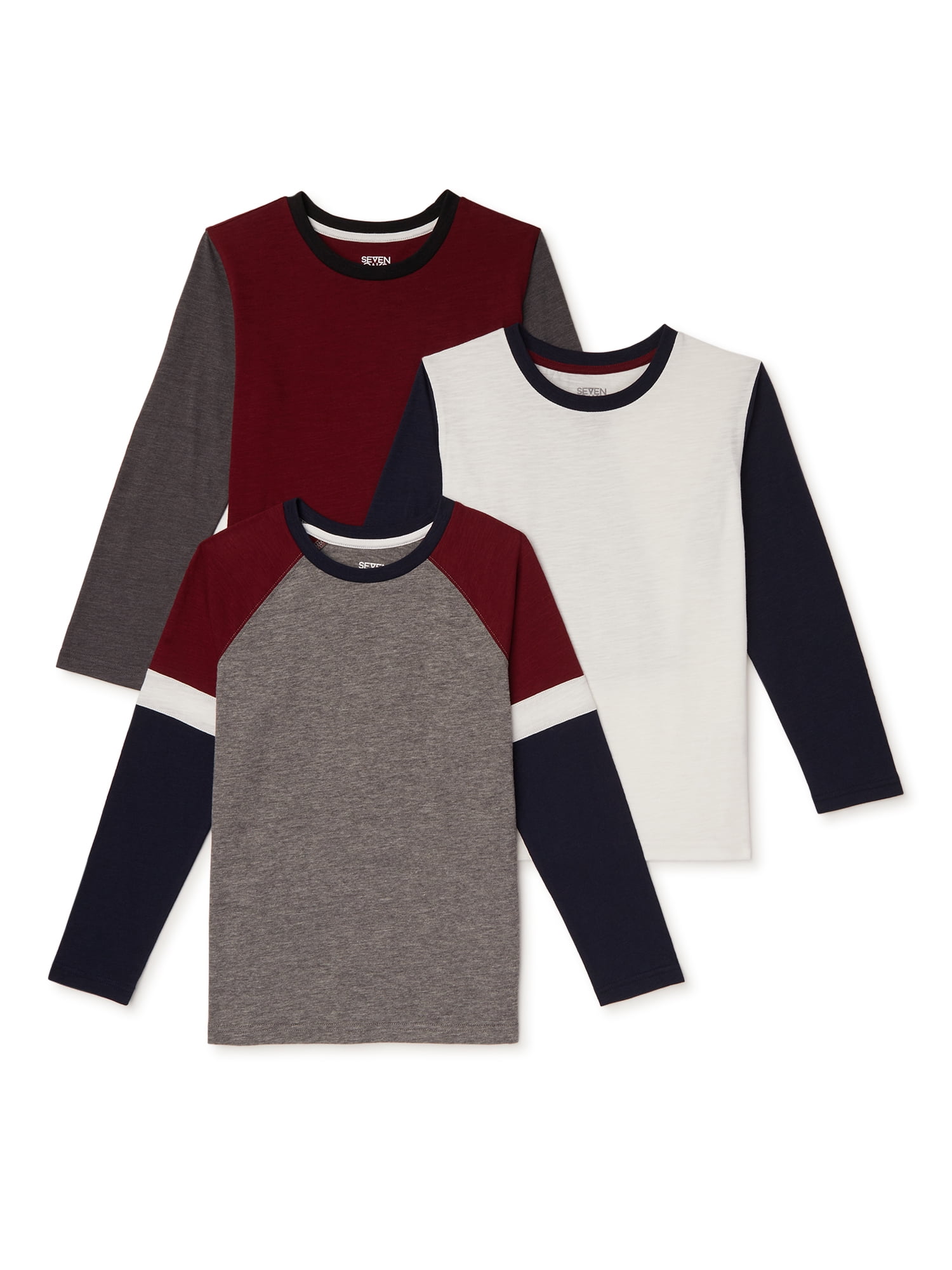 Seven Oaks Boys Color Block Long Sleeve 