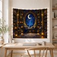 thumbnail image 5 of Vintage Bookshelves Nighttime with Magical Library Study Curved, Mystical Fantasy for Space Lovers, Galaxy Room Decor, Mother'S Day Gift, Tapestry Wall Hanging for Bedroom and Dorm, 5 of 7
