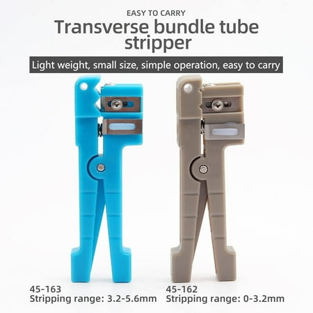 

45-163 Coaxial Cable Stripper Transverse Beam Tube Open and Stripping 45-165 Fiber Optic Wire Stripper