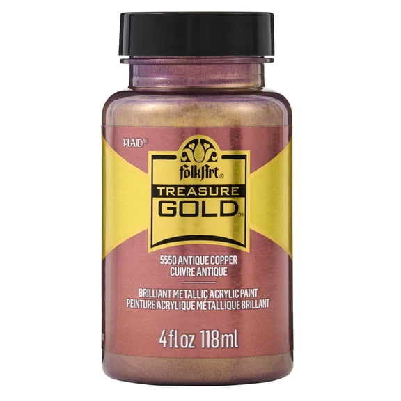 FolkArt Treasure Gold Acrylic Craft Paint, Antique Copper, 4 fl oz