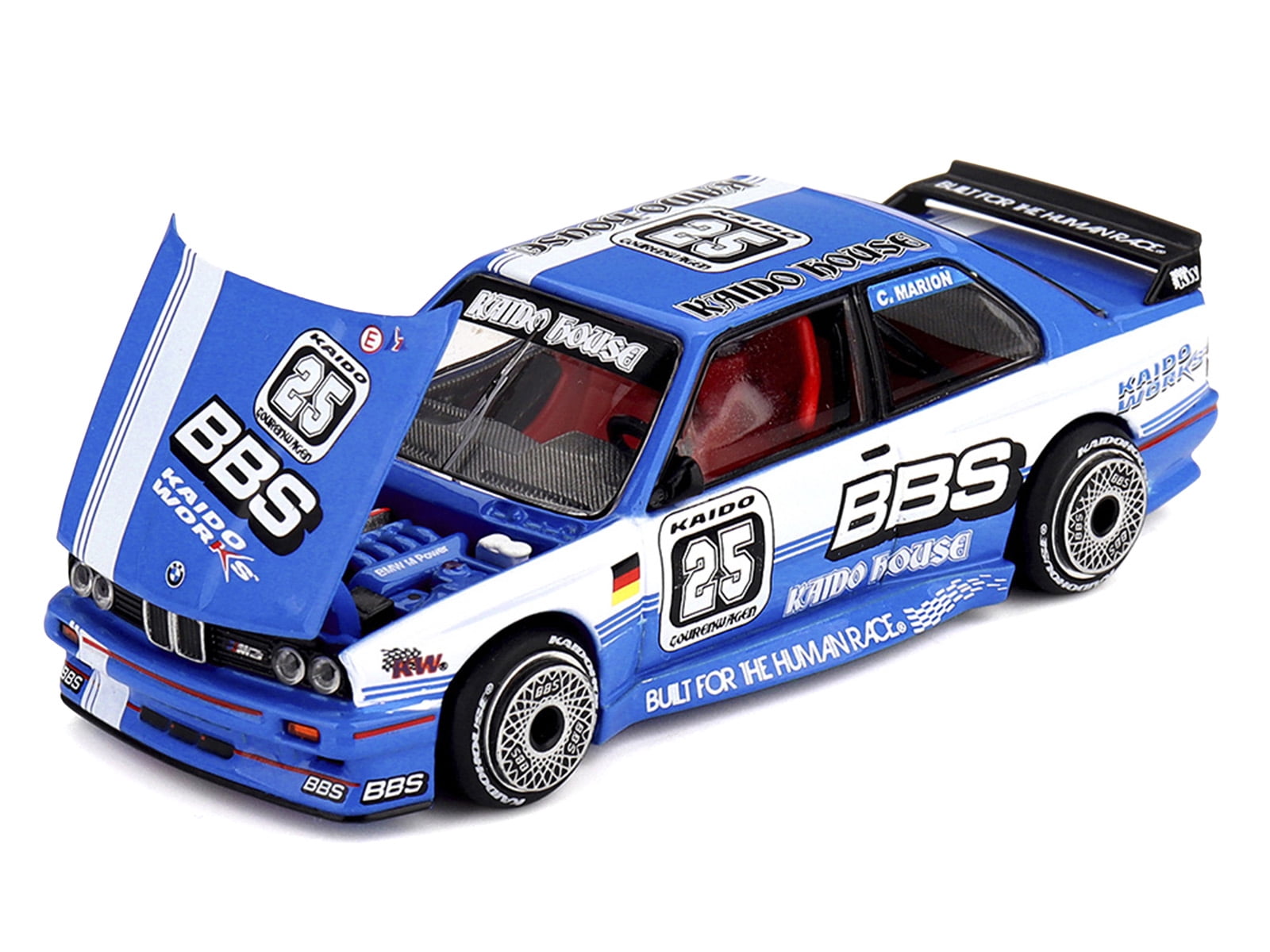 BMW M3 "Kaido Touring Champ V1" #25 Blue with White Stripes (Designed by Jun Imai) "Kaido House" Special 1/64 Diecast Model Car by Mini GT