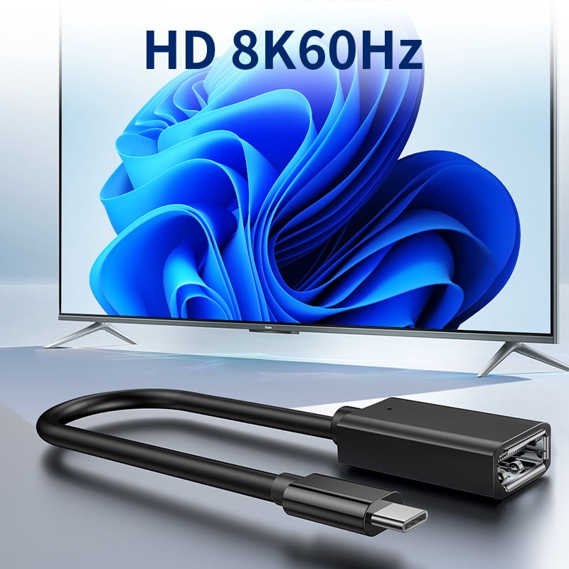 DOONJIEY 8K USB C to DP Adapter Thunderbolt 4 Type C to Displayport 1.4 Converter 4K Extension Cable for MacBook Pro Samsung