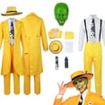 thumbnail image 2 of Película La Máscara Cos Jim Carrey Disfraz de Cosplay Trajes Ropa Amarilla Máscara Trajes Fiesta de Carnaval de Halloween Traje Para Hombres Juego de Roles, 2 of 5