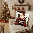 thumbnail image 4 of 17.7in Christmas Pillow Covers Set of 2 - Reversible Cotton Holiday Decor for Sofa Bed, Festive Throw Pillow Cases with Hidden Zipper (45x45cm), 4 of 6