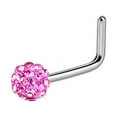 thumbnail image 3 of Nose Piercing Ring Ferido Ball 316L Surgical Steel L Bend Nose Stud 20ga 1/4", 3 of 5