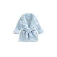 thumbnail image 1 of Toddler Baby Girl Boy Comfy Thick Solid Color Plush Robe Unisex Bathrobe, 1 of 8