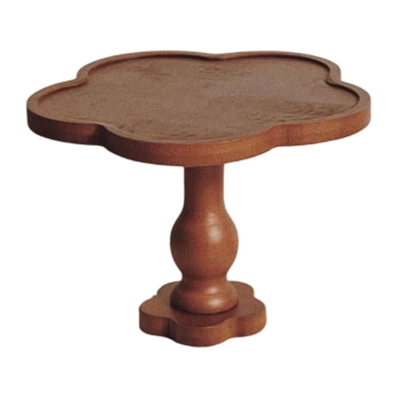 Clearance Under $9.9! 1PC Wooden Cake Stand with Scallop Edge, Rustic Pedestal Tray - Retro Dessert Display Stand (E, One Size)