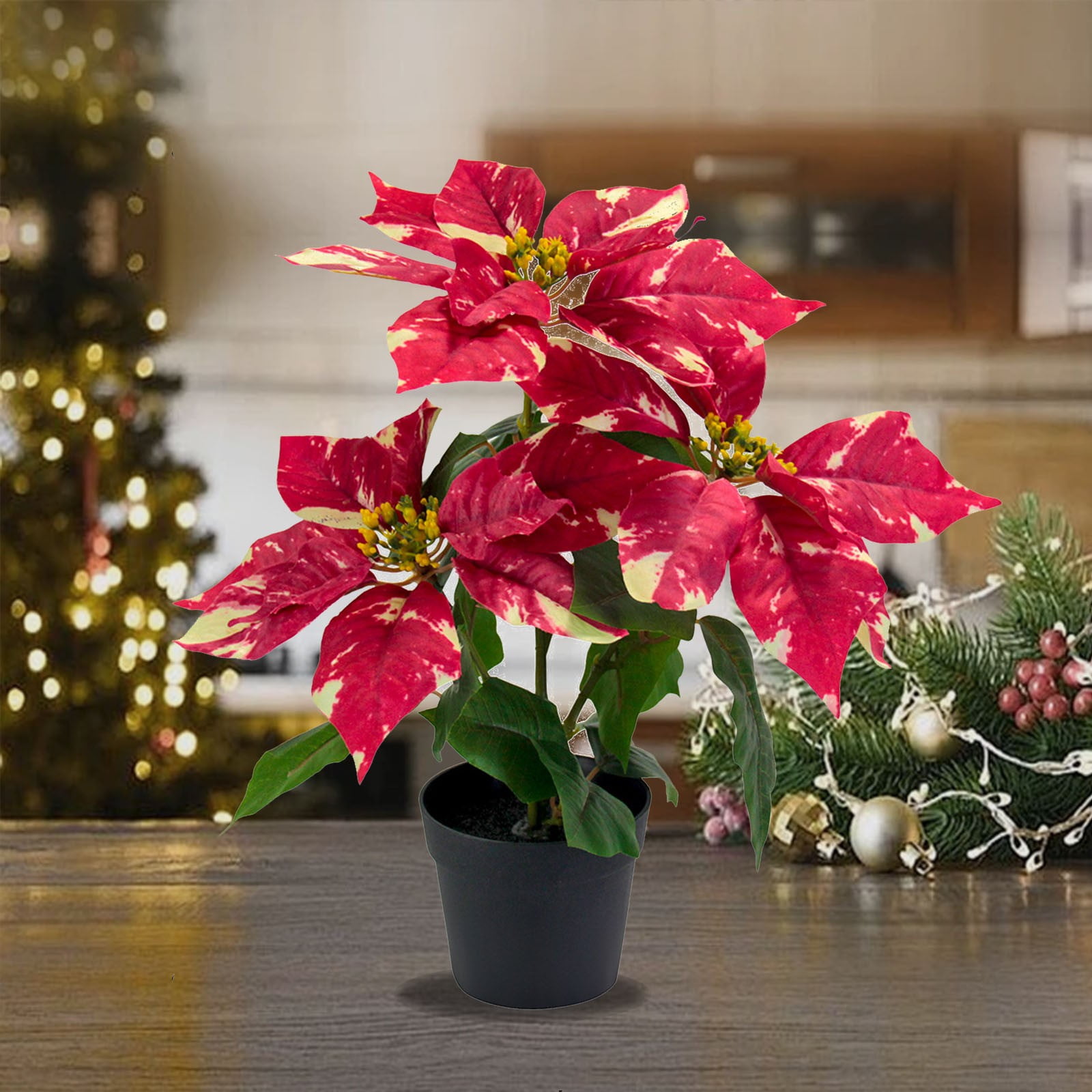 Goosacyon Couronne de Noël en forme de goutte d'eau artificielle pour porte d'entrée, décoration murale ou de porte