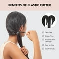 thumbnail image 2 of Queilt 3pc Black Elastic Hair Tie Cutter Tool - Hair Tie Remover with Rubber Band Cutter, 2 of 4