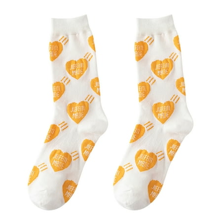 

Fehploh 2022 hot sale in advance Casual Colorful Love Women Calf Length Socks Hip Hop Street Pile Heap Socks