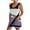 Purple, variant on Clearance Under 5$! Women's Summer Comfortable Casual Suspender Printing Shorts Pocket Jumpsuit Shorts with Pockets 2025 Clothes