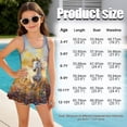 thumbnail image 6 of Uorisanigo Girls Swimsuits with Skirt Size 8-9 One Piece Bathing Suit Swimwear Sleeveless Modest Swim Dress Swimming Lessons, White Horse Floral, 6 of 6