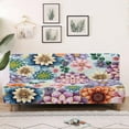 thumbnail image 3 of Yuyamidu Mandala Futon Cover Armless Sofa Covers Soft Futon Mattress Cover with Elastic Edge Easy to Install Rv Jackknife Sofa Covers Gift for Holiday, 3 of 8
