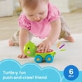 thumbnail image 2 of Fisher-Price Juguete para gatear para bebés Poppity Pop Turtle Vehículo para empujar con sonidos de bolas para edades de 6 meses o más, 2 of 4