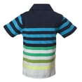thumbnail image 2 of Sportoli Polo Shirts for Boys Short Sleeve Srtiped Cotton Kids Shirt - Blue/Green (10), 2 of 3
