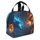 thumbnail image 2 of Easygdp Red And Blue Fire Dragon C Bolsa Térmica Premium - Tela Oxford Impermeable, Gran Capacidad, Bolsillo Frontal, Unisex para Trabajo, Escuela, Actividades al Aire Libre y Picnics, 2 of 8