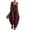 Wine, variant on Summer Linen Sleeveless Jumpsuits for Women Square Neck Wide Leg Outfits Casual Pants Rompers with Pockets