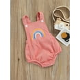 thumbnail image 3 of Newborn Baby Rainbow Bodysuit Buttons Suspender Straps Backless Romper Jumpsuit, 3 of 9