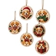 thumbnail image 2 of 6 Pack Puppy DIY Christmas Ornaments Kit, Pearl Sticker Art Craft Set, 3D Shiny Dog Hanging Decor for Xmas Tree, Holiday Gifts for Kids Adults & Dog Lovers, Easy Family Activity, 2 of 4