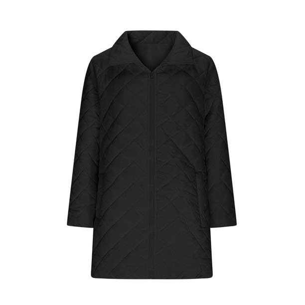 Pincandy Women's Quilted Jacket Coat Outwear Puffer Zip-up Stand